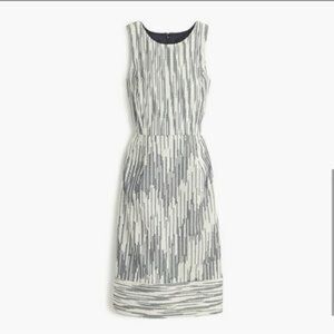 J Crew Navy and White Tweed Sheath Dress